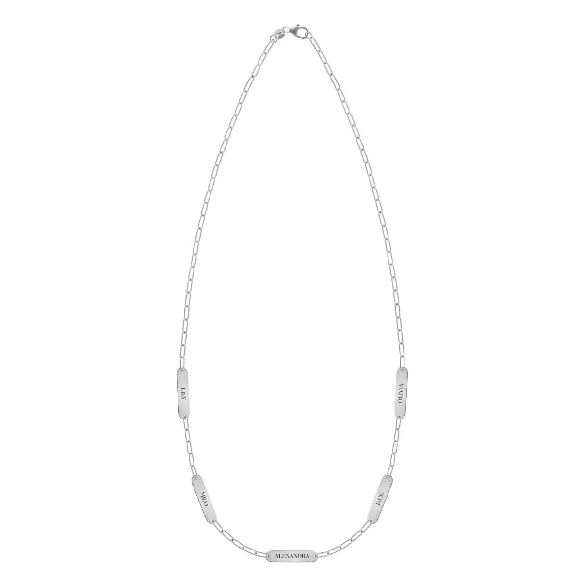 Petite 5 Nameplate Necklace on Adelaide Mini in 14k Gold