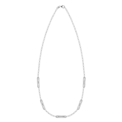 Petite 5 Nameplate Necklace on Adelaide Mini in 14k Gold