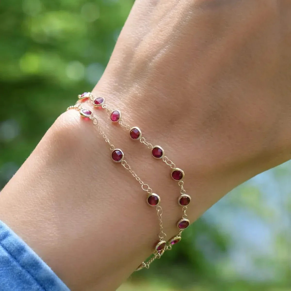 Newport Ruby Bracelet in 14k Gold (July)