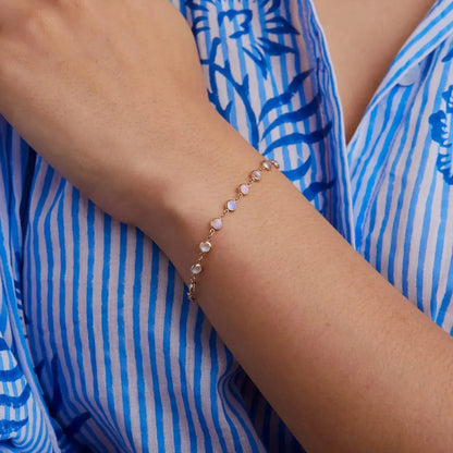 Newport Moonstone Bracelet in 14k Gold (June)