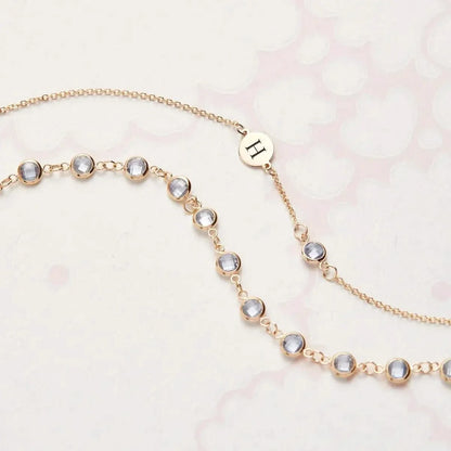 Newport Aquamarine Bracelet in 14k Gold (March)
