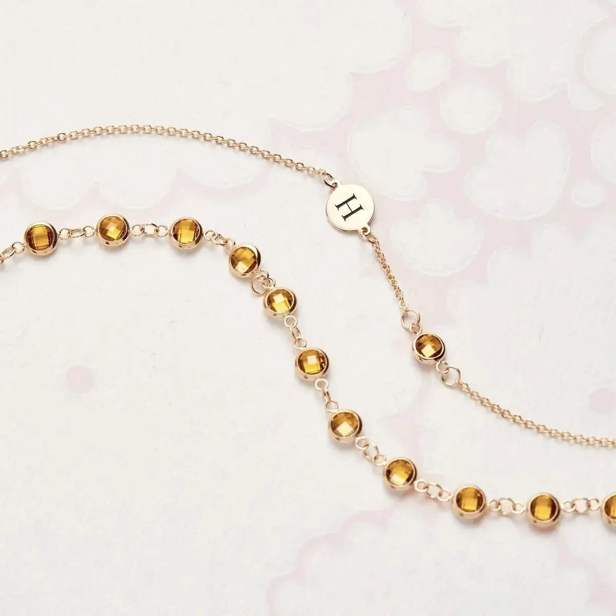 Newport Citrine Bracelet in 14k Gold (November)