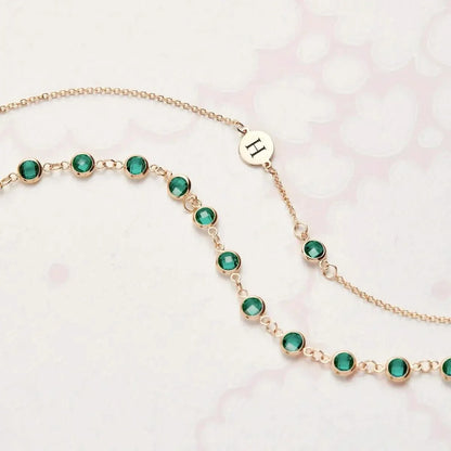 Newport Emerald Necklace in 14k Gold (May)