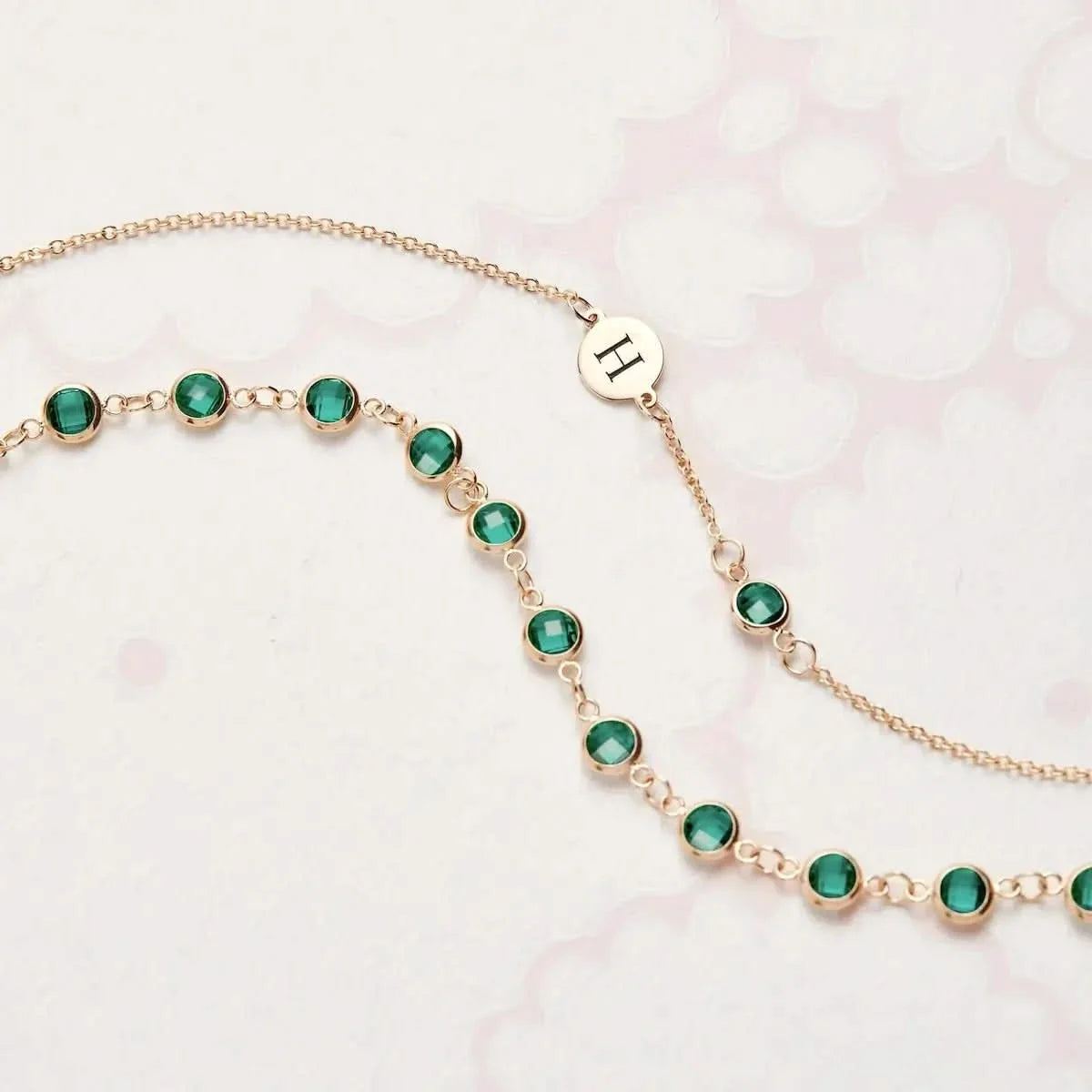 Newport Emerald Bracelet in 14k Gold (May)