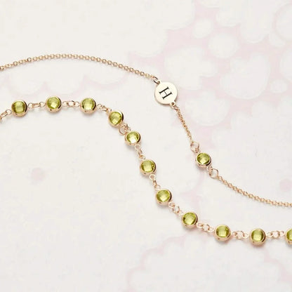 Newport Peridot Necklace in 14k Gold (August)
