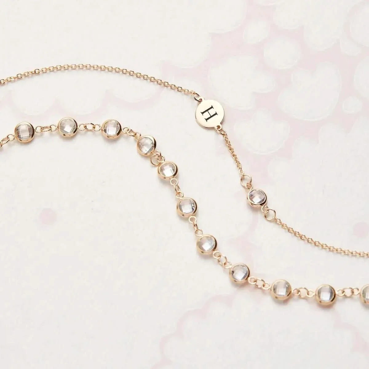 Newport White Topaz Necklace in 14k Gold (April)