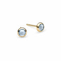 Petite Aquamarine Stud Earrings in 14k Gold (March)