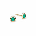 Petite Emerald Stud Earrings in 14k Gold (May)