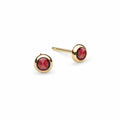 Petite Garnet Stud Earrings in 14k Gold (January)