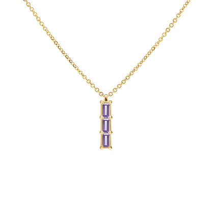 Providence 3 Amethyst Pendant in 14k Gold (February)