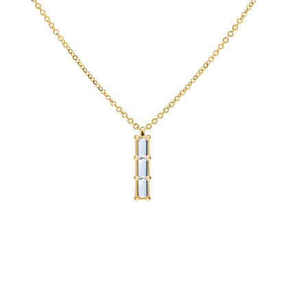 Providence 3 Aquamarine Pendant in 14k Gold (March)
