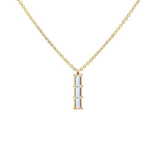 Providence 3 Aquamarine Pendant in 14k Gold (March)