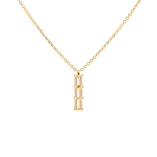 Providence 3 Citrine Pendant in 14k Gold (November)