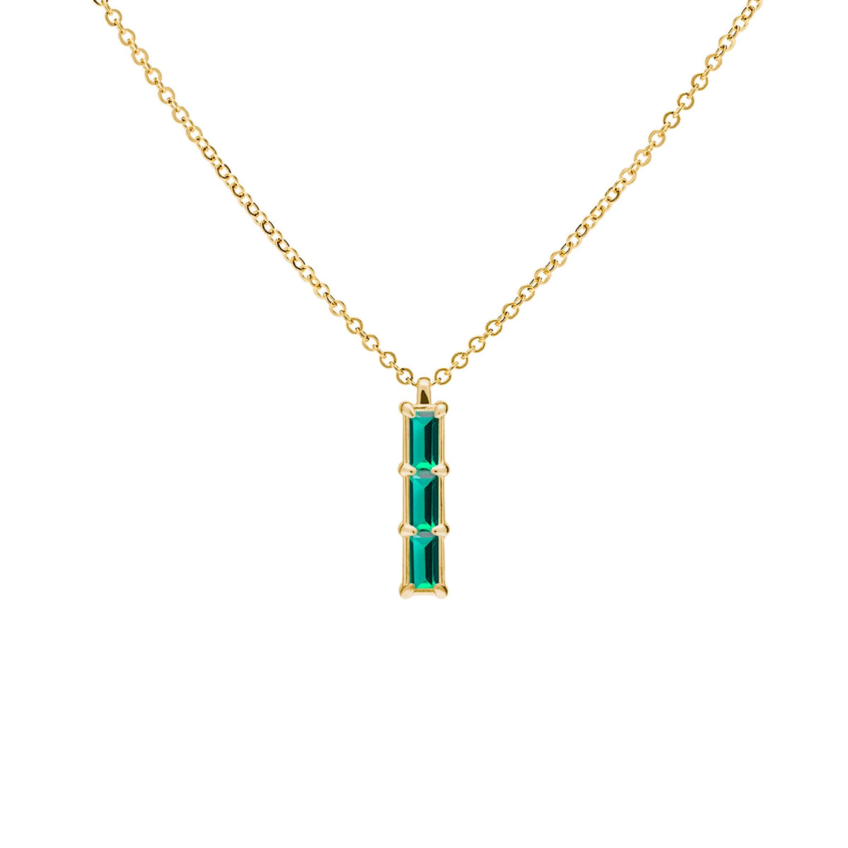 Providence 3 Emerald Pendant in 14k Gold (May)