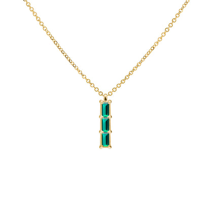 Providence 3 Emerald Pendant in 14k Gold (May)
