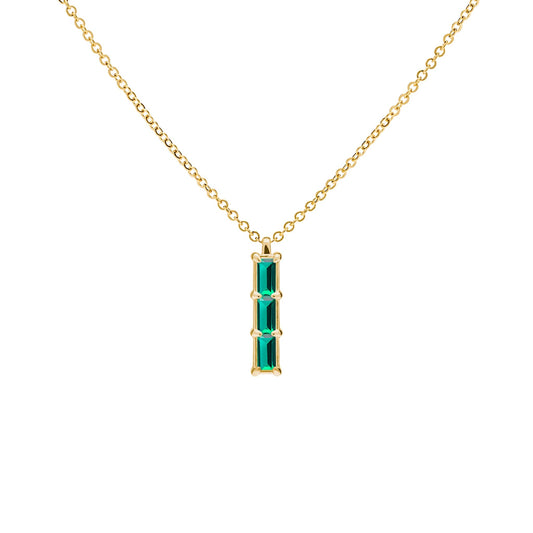 Providence 3 Emerald Pendant in 14k Gold (May)