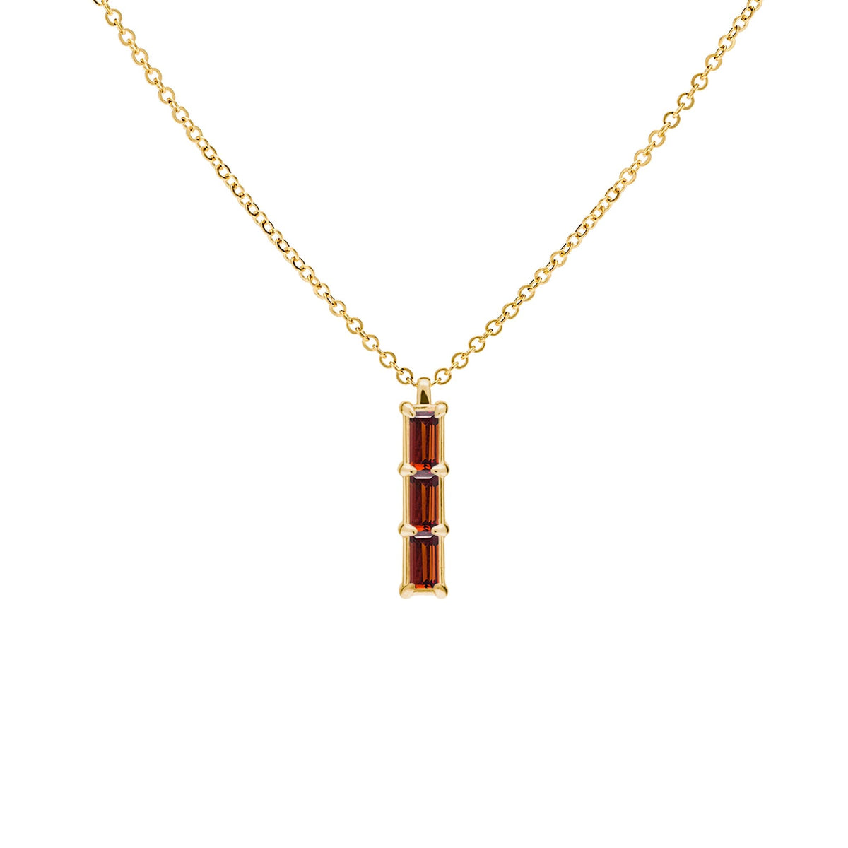 Providence 3 Garnet Pendant in 14k Gold (January)