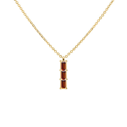 Providence 3 Garnet Pendant in 14k Gold (January)