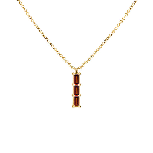 Providence 3 Garnet Pendant in 14k Gold (January)