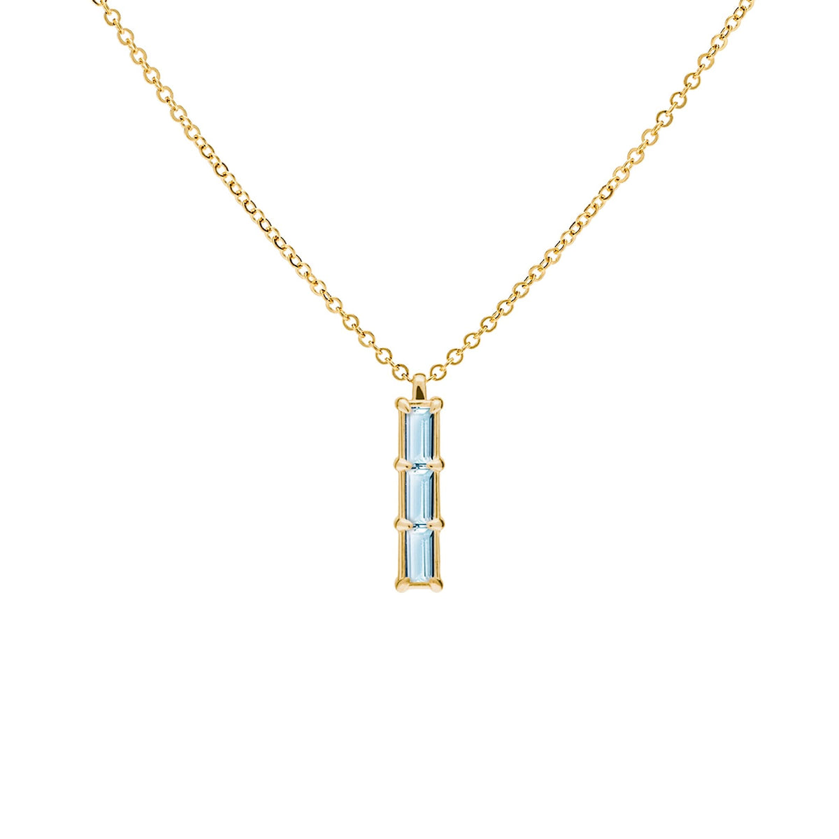 Providence 3 Nantucket Blue Topaz Pendant in 14k Gold (December)