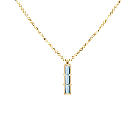 Providence 3 Nantucket Blue Topaz Pendant in 14k Gold (December)