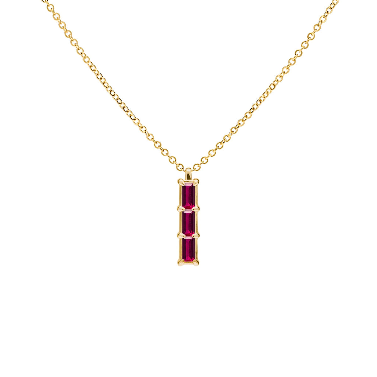 Providence 3 Ruby Pendant in 14k Gold (July)