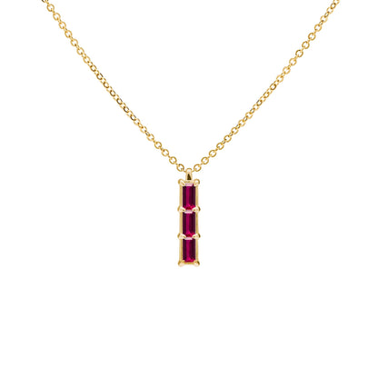 Providence 3 Ruby Pendant in 14k Gold (July)