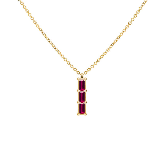 Providence 3 Ruby Pendant in 14k Gold (July)