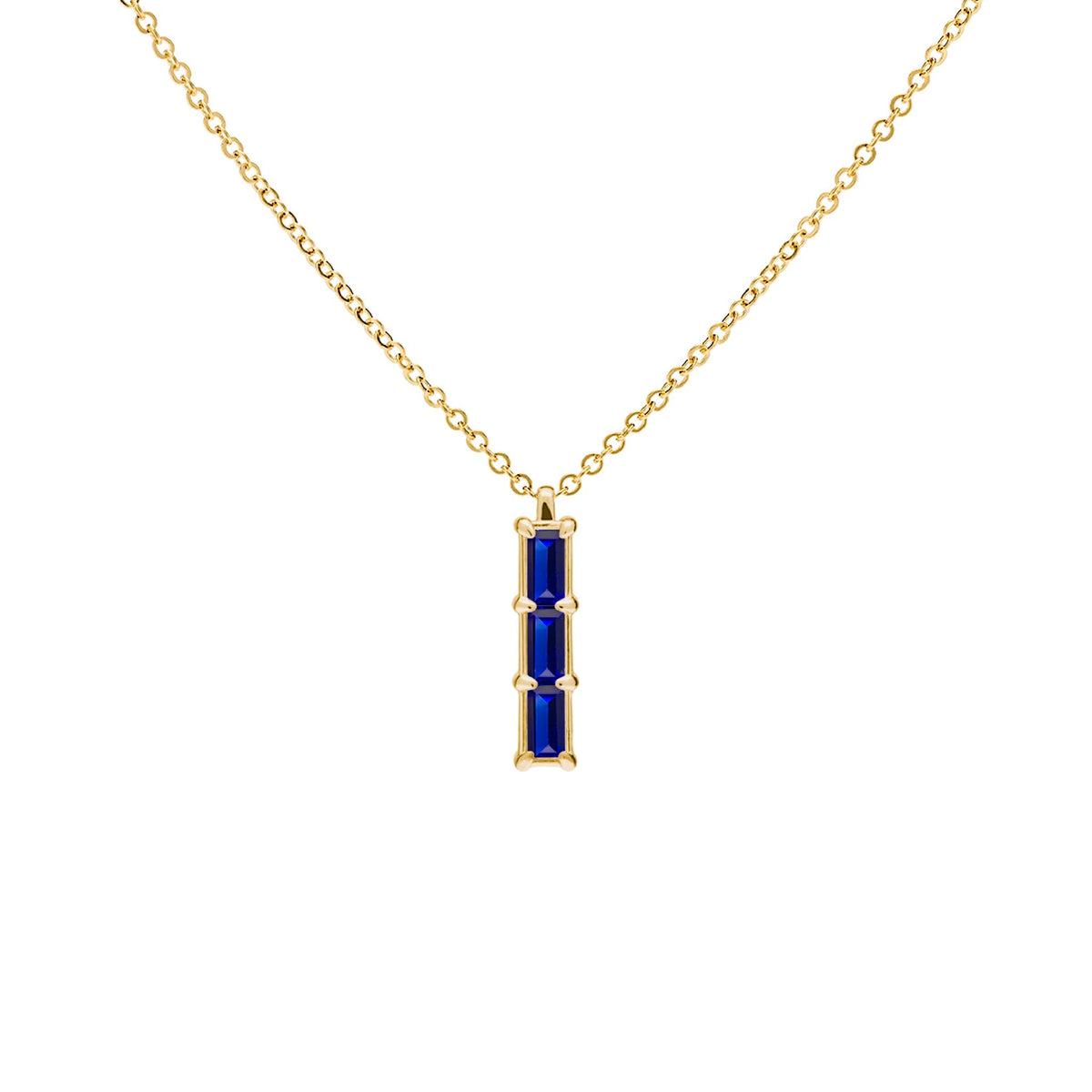 Providence 3 Sapphire Pendant in 14k Gold (September)