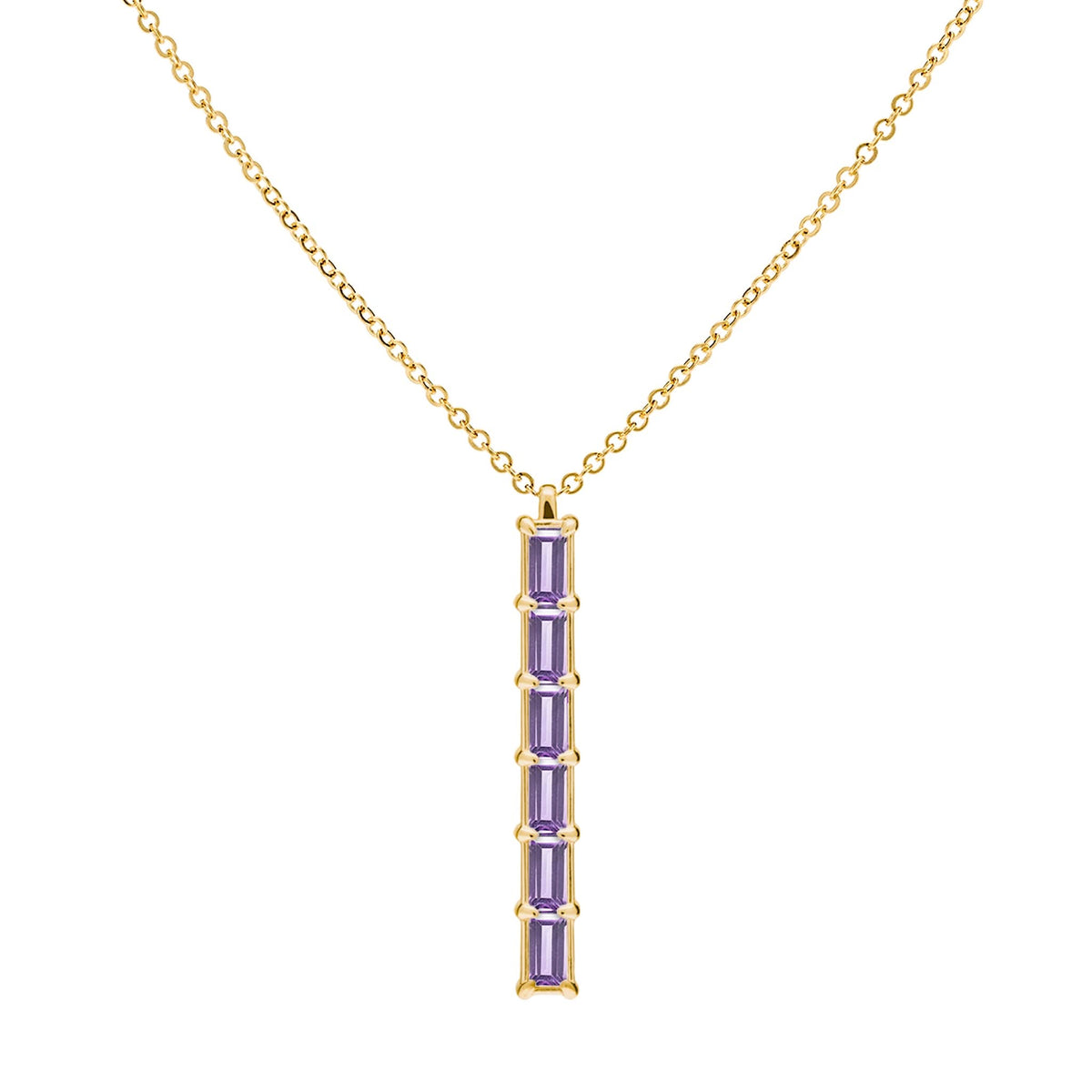 Providence 6 Amethyst Pendant in 14k Gold (February)