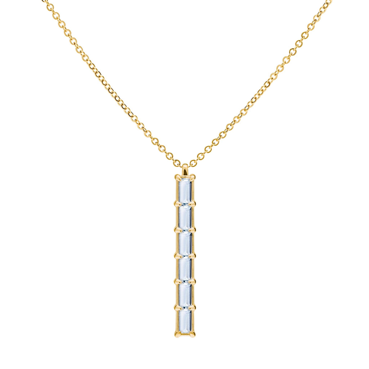Providence 6 Aquamarine Pendant in 14k Gold (March)