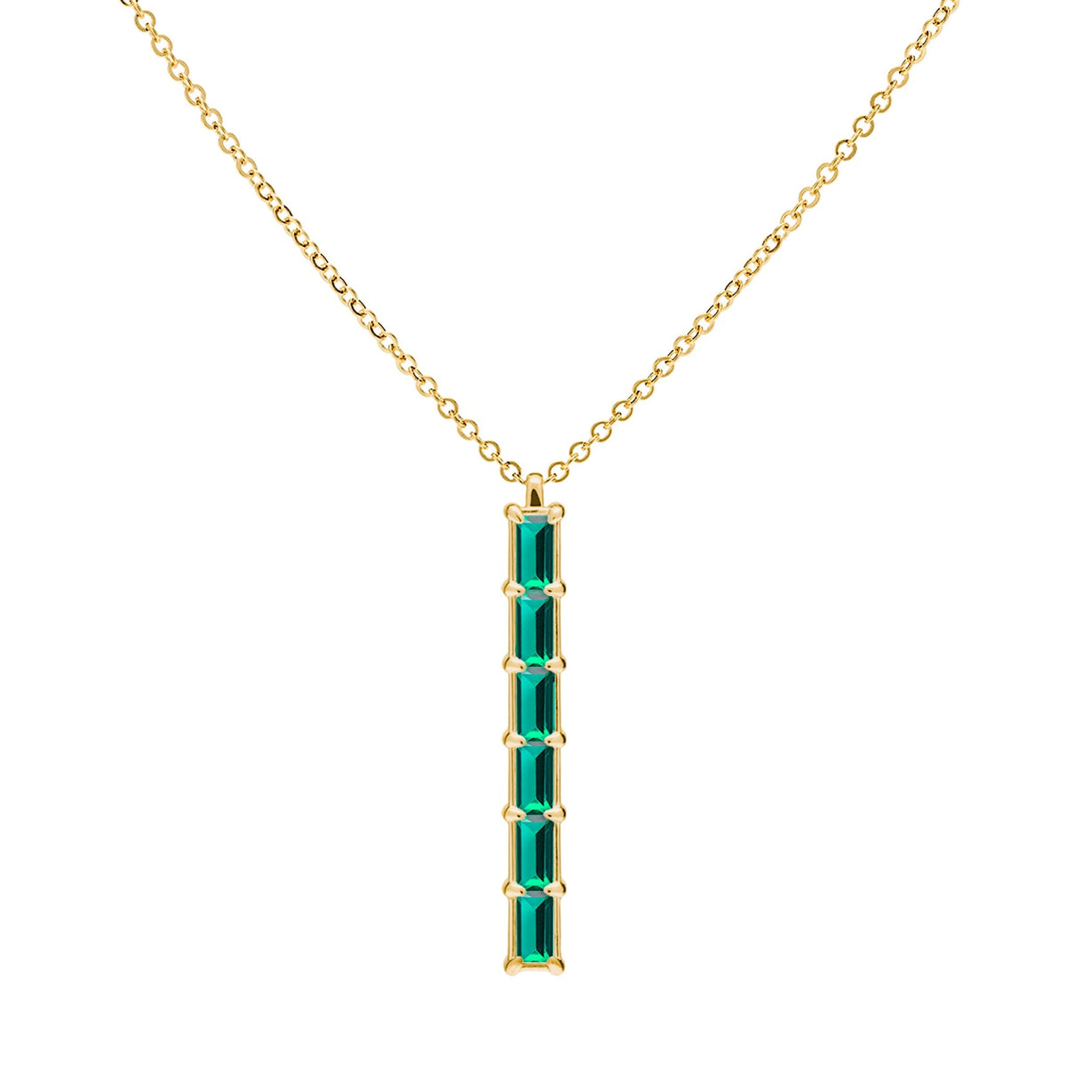 Providence 6 Emerald Pendant in 14k Gold (May)