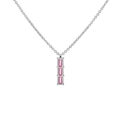 Providence 3 Pink Sapphire Pendant in 14k Gold (October)