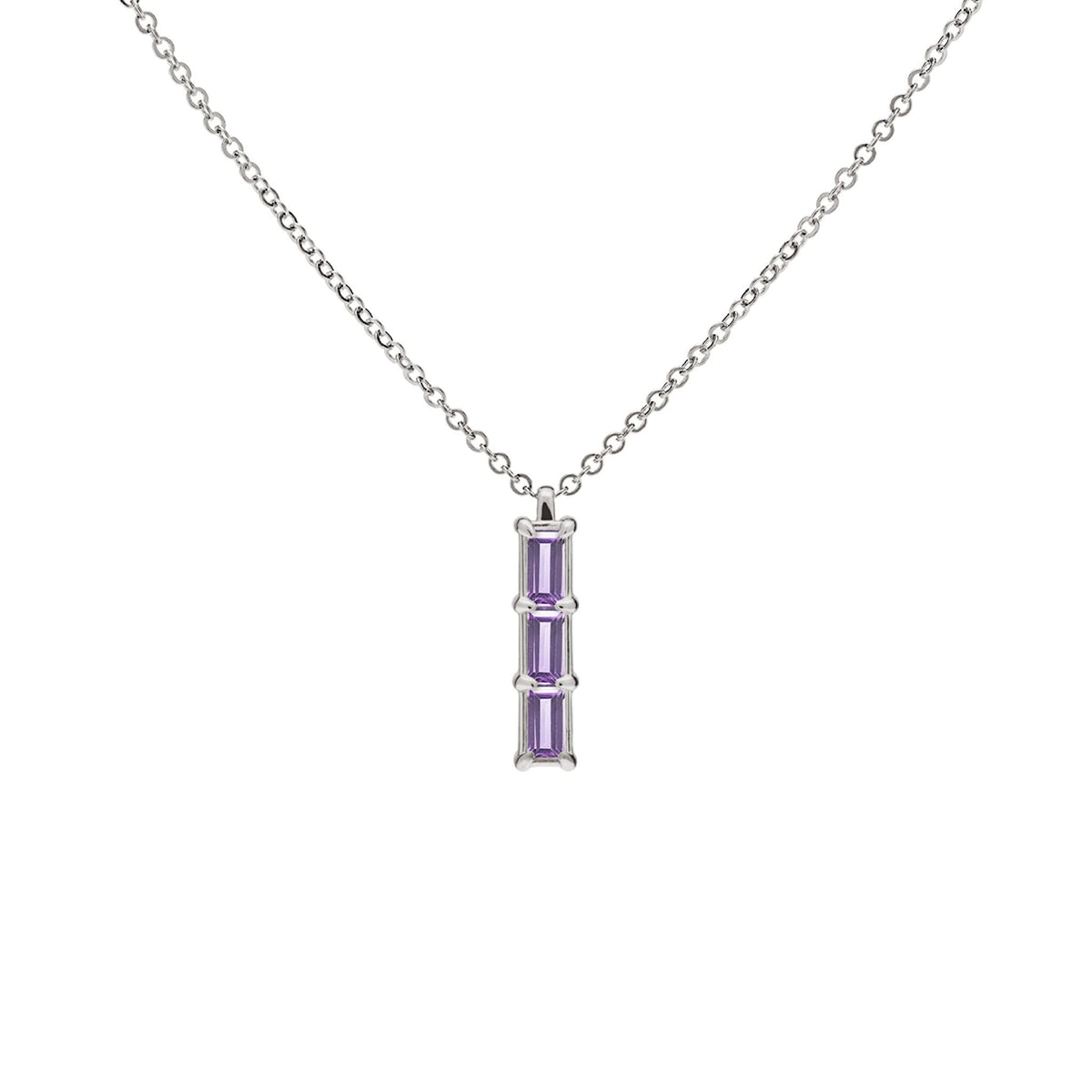 Providence 3 Amethyst Pendant in 14k Gold (February)