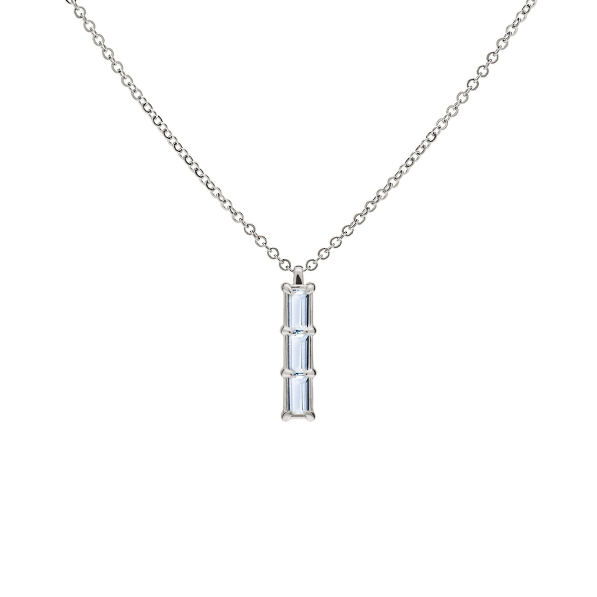 Providence 3 Aquamarine Pendant in 14k Gold (March)