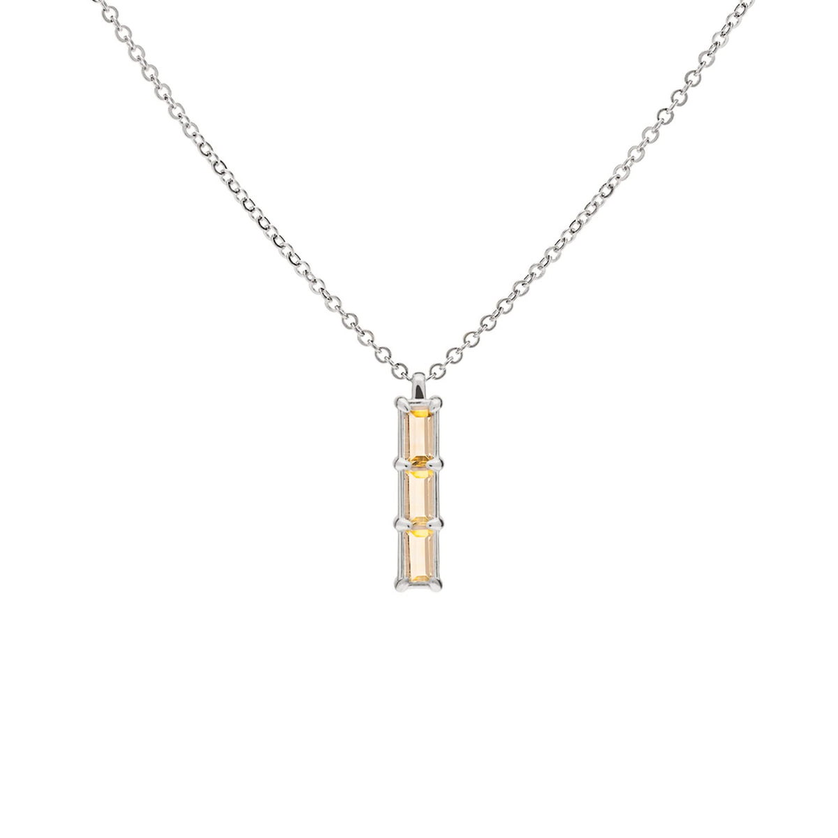 Providence 3 Citrine Pendant in 14k Gold (November)
