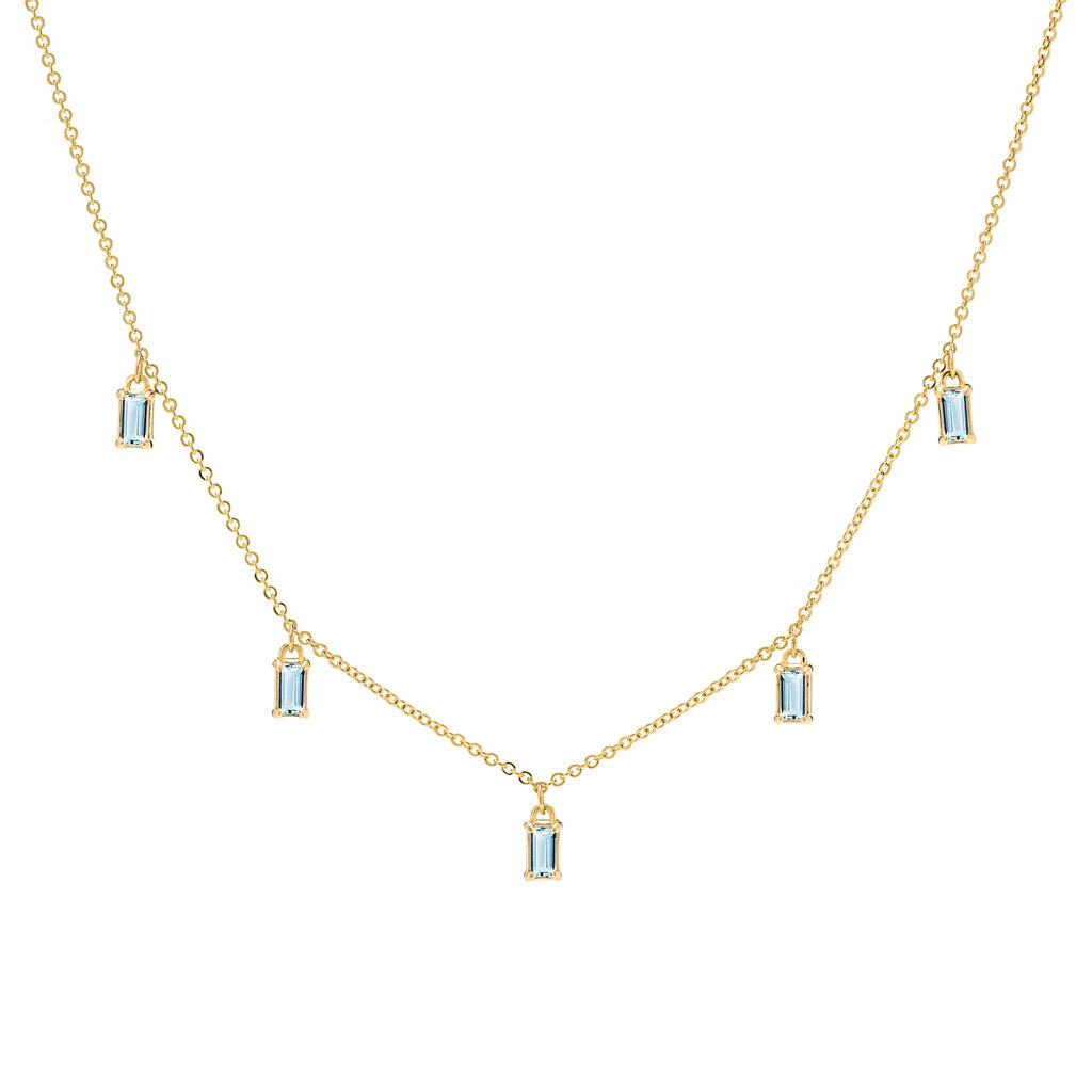 Providence 5 Nantucket Blue Topaz Drop Necklace in 14k Gold (December)