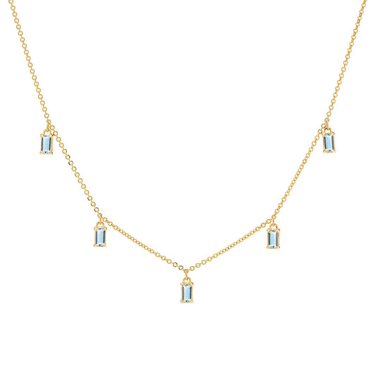 Providence 5 Nantucket Blue Topaz Drop Necklace in 14k Gold (December)