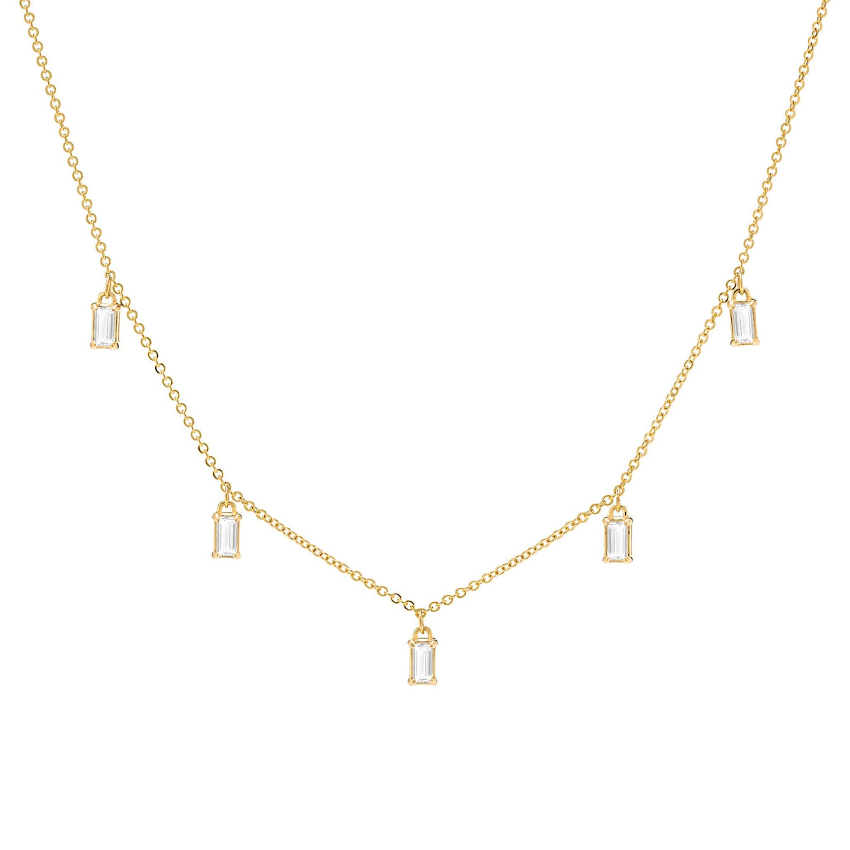 Providence 5 Birthstone Drop Necklace in 14k Gold