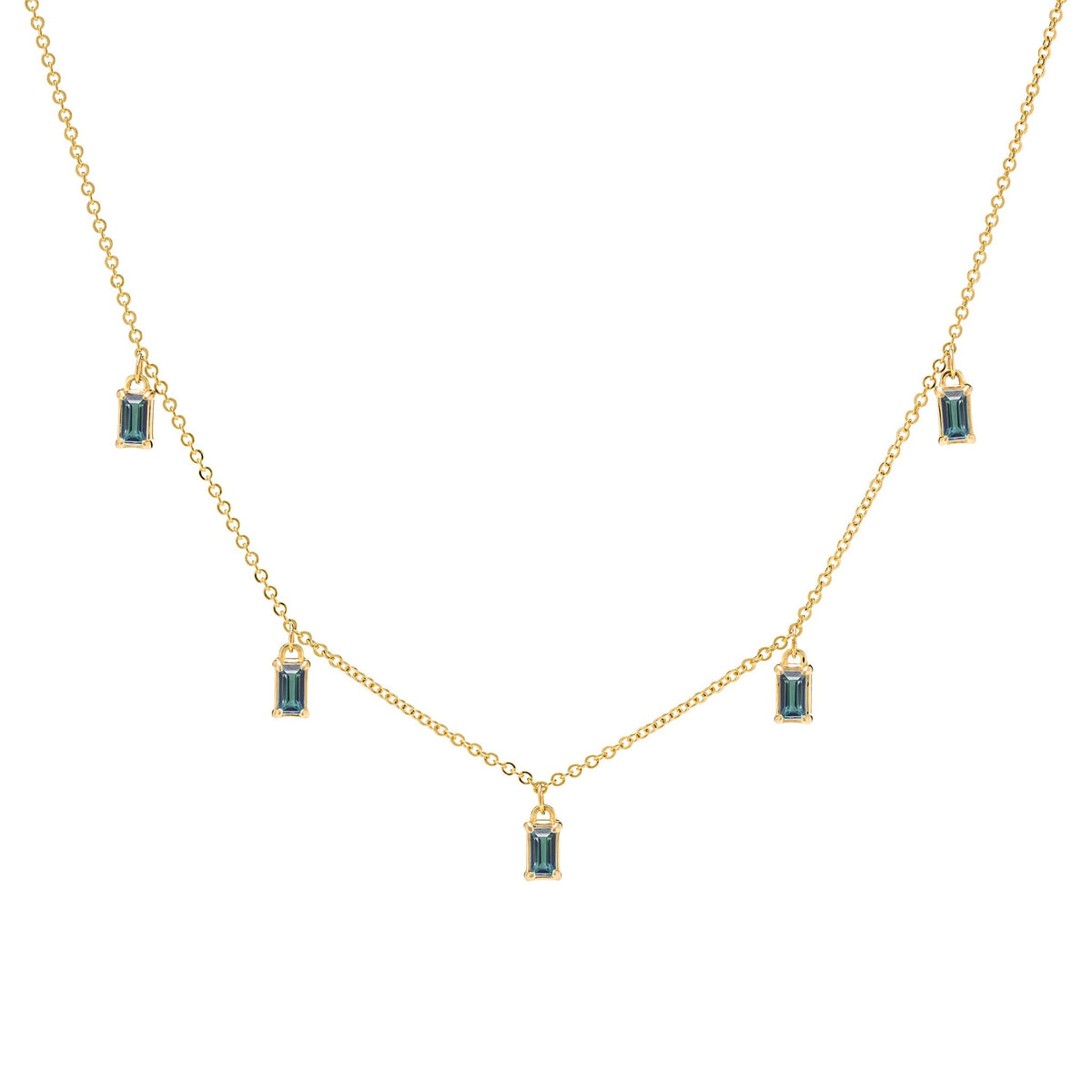 Providence 5 Alexandrite Drop Necklace in 14k Gold (June)
