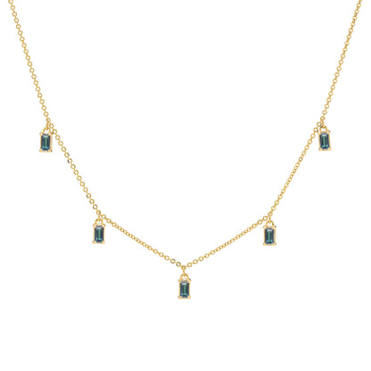 Providence 5 Alexandrite Drop Necklace in 14k Gold (June)
