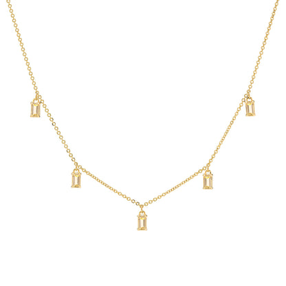 Providence 5 Citrine Drop Necklace in 14k Gold (November)
