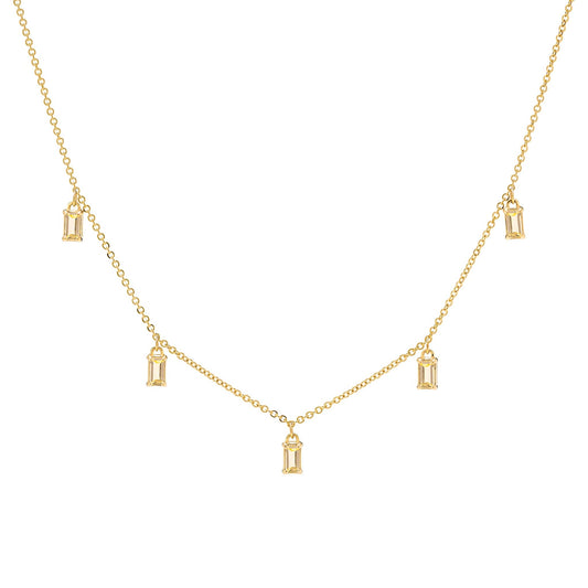 Providence 5 Citrine Drop Necklace in 14k Gold (November)