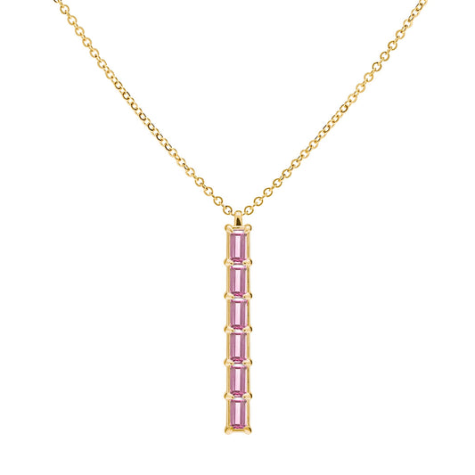 Providence 6 Pink Sapphire Pendant in 14k Gold (October)