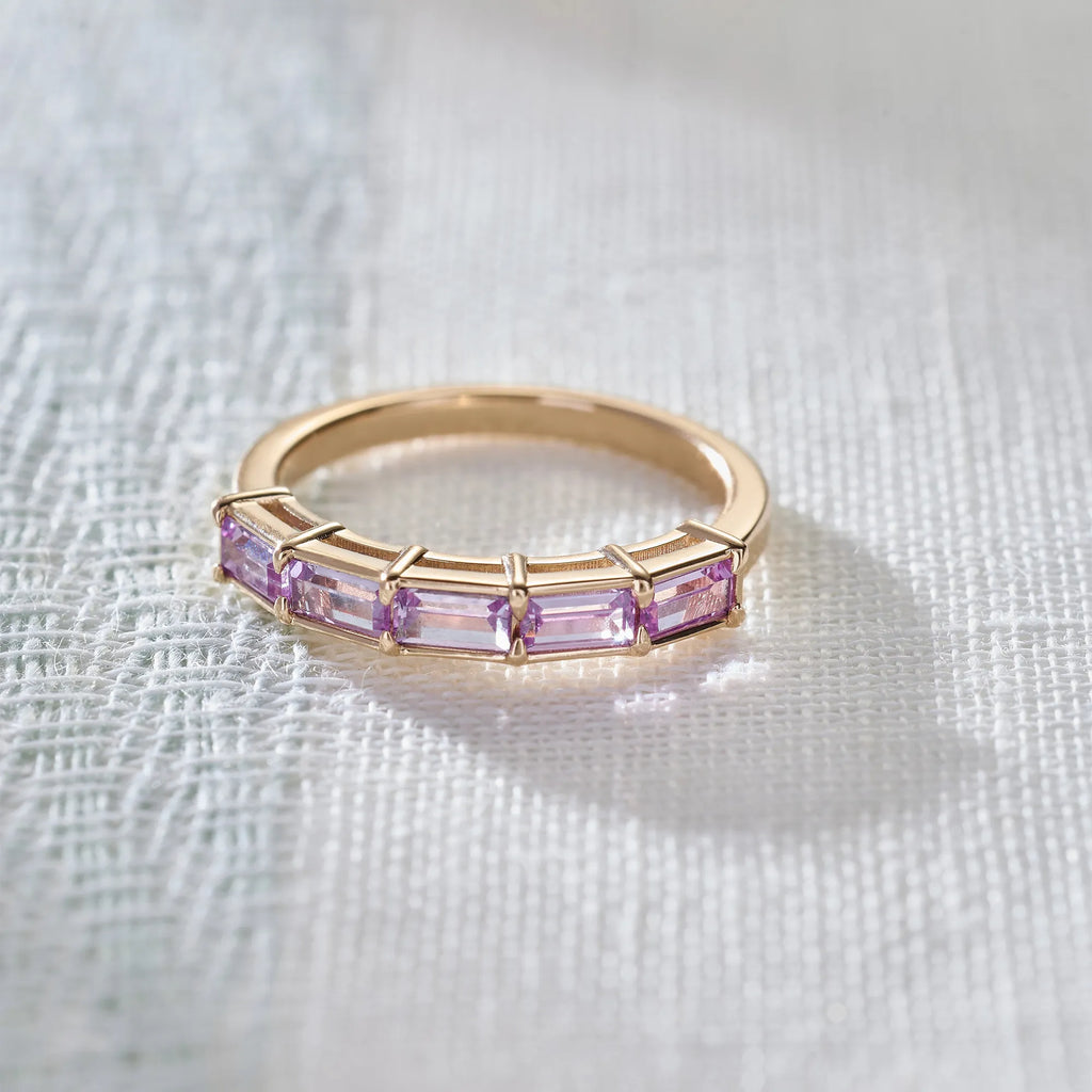 Providence Pink Sapphire Ring in 14k Gold (October)