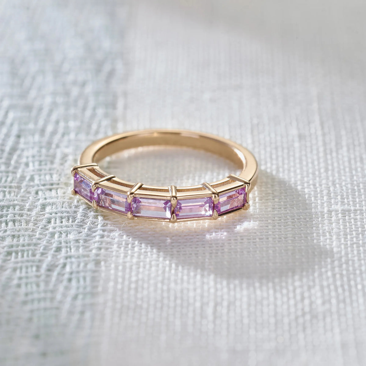 Providence Pink Sapphire Ring in 14k Gold (October)
