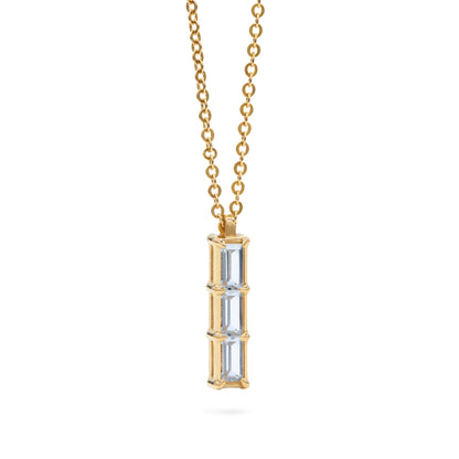 Providence 3 Aquamarine Pendant in 14k Gold (March)