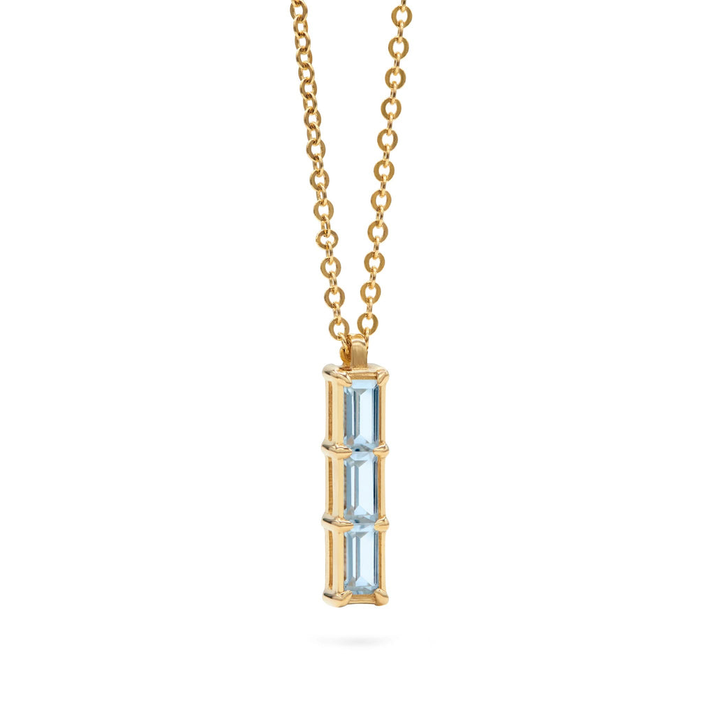Providence 3 Nantucket Blue Topaz Pendant in 14k Gold (December)
