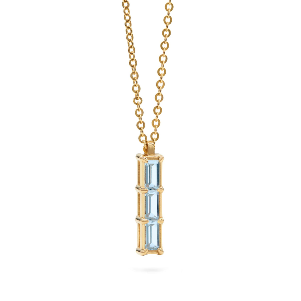 Providence 3 Nantucket Blue Topaz Pendant in 14k Gold (December)
