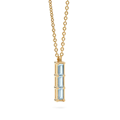 Providence 3 Nantucket Blue Topaz Pendant in 14k Gold (December)